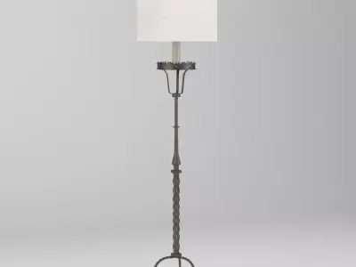 Tall Forged Iron Floor Lamp 3D model
