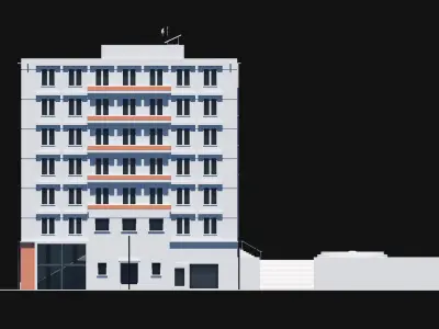 Residence 3D model with scene file additionally 3D model