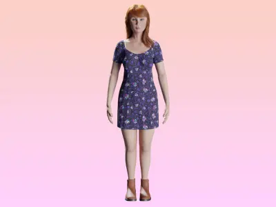 Ginger Woman Rigged 3d model 3D model 3D model