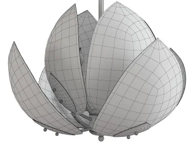 Lotus Small Chandelier Low-poly 3D model