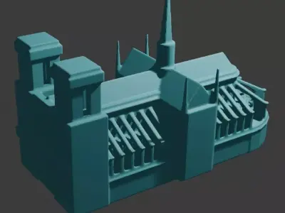 Notre-Dame de Paris 3d model Free 3D model