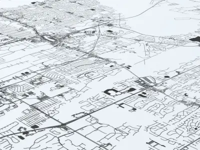 Jacksonville Road Network and Streets 3D model