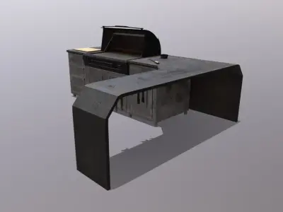 Scifi Barbecue Grill Low-poly 3D model