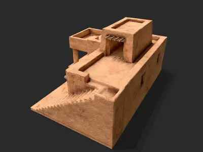 Clay Desert Egypt Village House 3 Low-poly 3D model