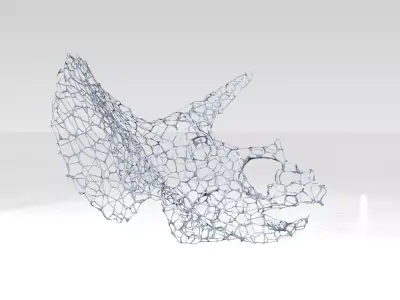 Triceratops Skull Voronoi 3D model