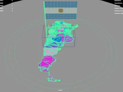 Argentina map region geography political geographic 3D model