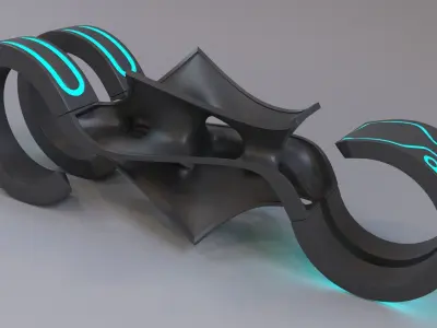 Futuristic Motorcycle 3D model V1