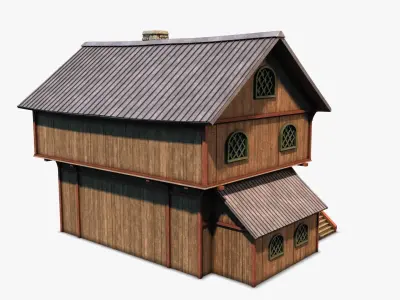 cottage 01 Low-poly 3D model