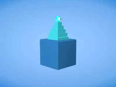 Cube Pyramid Low-poly 3D model