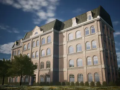 Building Facade 21 Assets Low-poly 3D model