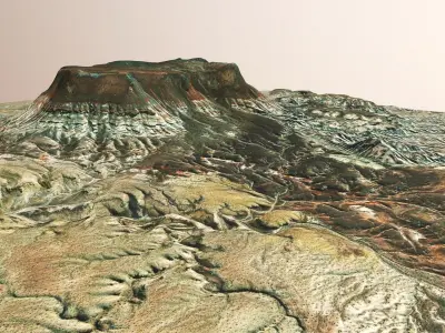 Mountain Desert Terrain Landscape Environment PBR 51 Low-poly 3D model