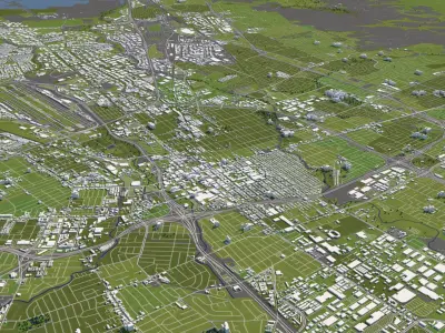 San Jose 50x50km 3D City Map 3D model
