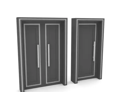 modern gold and black door  Low-poly 3D model