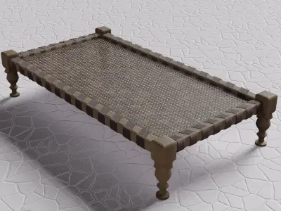 Treditional bed chaarpayi Low-poly 3D model