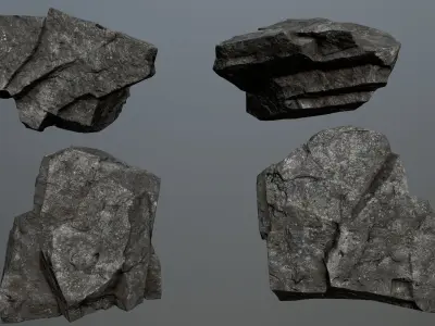 Rock Set 15 Low-poly 3D model