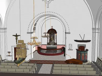 Architecture-Religion-God-Culture-Temple-0282 church with ste... 3D model