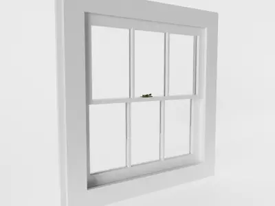 Three Light Sash Window 3D model