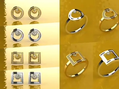 Set Light - Jewelry 3D - 8 Models 3D Model Pack