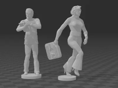 Space 1999 Russell and Bergman toy figurines 3D print model