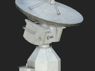 Deep Space Research Antenna Low-poly 3D model