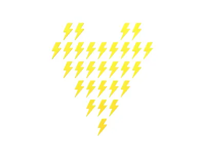 Heart Lightning Style v1 002 Low-poly 3D model