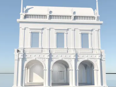 Italian Architecture Building 3D Model for city exterior context Low-poly 3D model