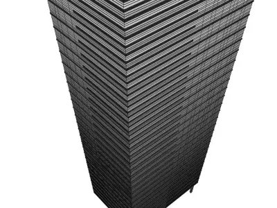 minimalist  modern building facade sketchup model 3D model