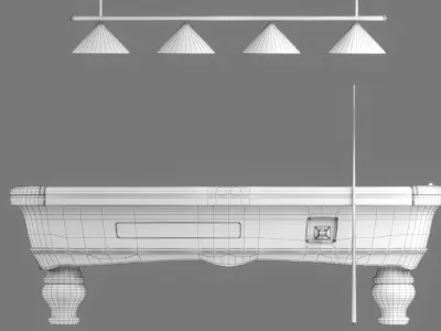 wood pool table lowpoly Low-poly 3D model