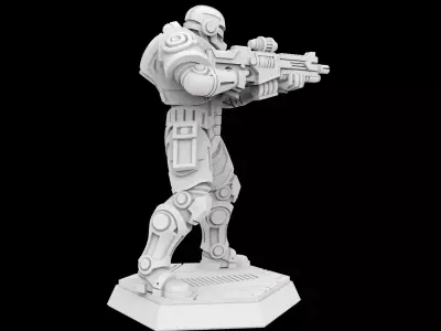 Cyberpunk Soldier 3D Printable Miniature 3D print model