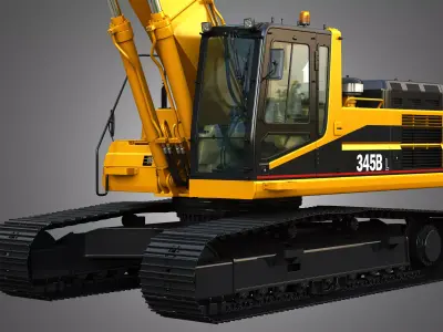 345BL Excavator 3D model