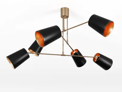 Andromeda-antique-brass-chandelier orange pendant light 3D model