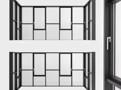 Panoramic glazing Stained glass 101 Low-poly 3D model