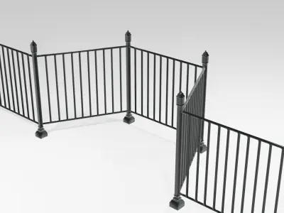 modular metal fence no1 3D model