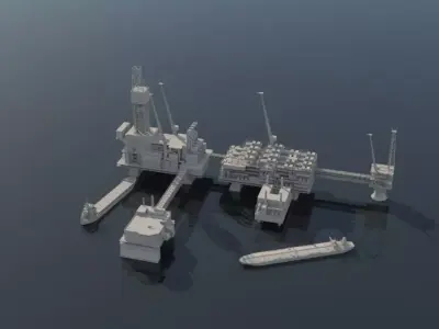 Oil platform 3D model