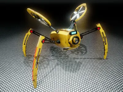 Sci fi Drone Low-poly 3D model