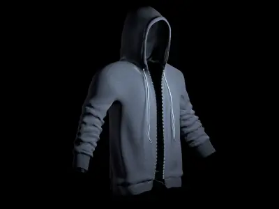 Grey Hoodie 3D model
