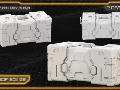 SCI-FI Props Collection BOXES 3D model