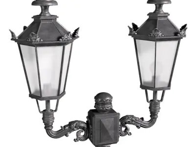 Classic street Outdoor landscape light Forged Lamp Lantern 3D model