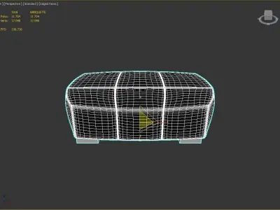 BANQUETTE---Leather tan leather ottoman 3D model