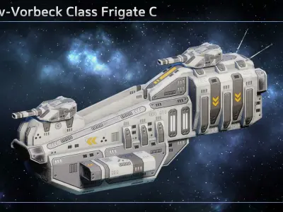 Spaceship Lettow-Vorbeck Frigates Low-poly 3D model