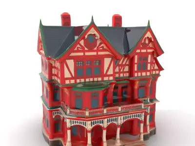 Victorian Red House model pack Low-poly 3D model