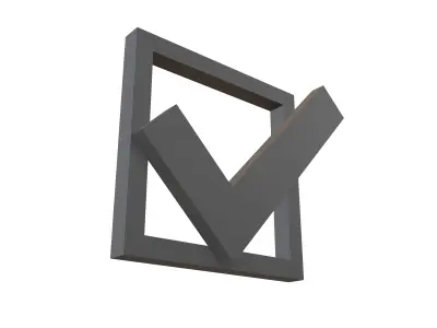 Checkbox with Tick Symbol v1 003 Low-poly 3D model