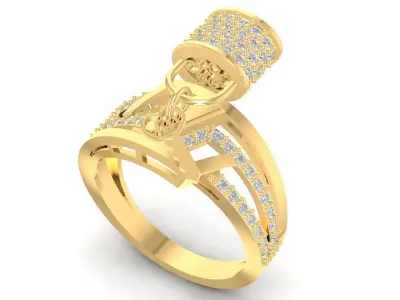Elegant Double Halo Diamond Ring for Women Jewelry  2810 3D print model