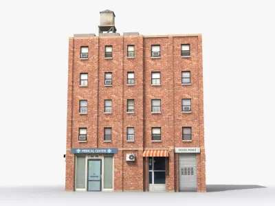 Apartment Building x13 Low-poly 3D model