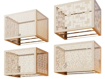 Baskets for air conditioning on the facade 3 3D model