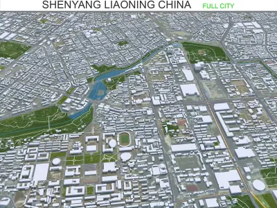 Shenyang Liaoning China 50km AI Low-poly 3D model