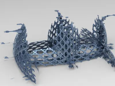 Diamond Cyberpunk Boss Tower collection 3D model