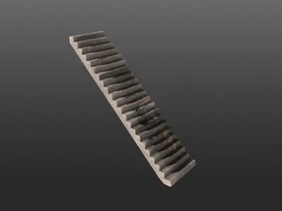 Stairs 3d Model - Game Ready metal ladder Low-poly 3D model
