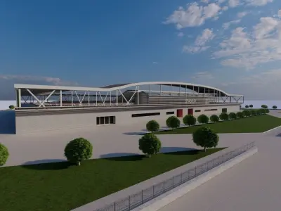 Football Stadium-American football 3D model