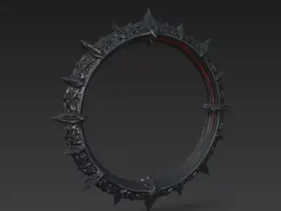 Cyber Data Interface Ring 3D Model Low-poly 3D model